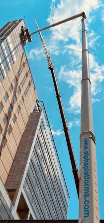 Philadelphia CHOP Sign Replacement With Crane Collaboration 300 ft Boom Lift